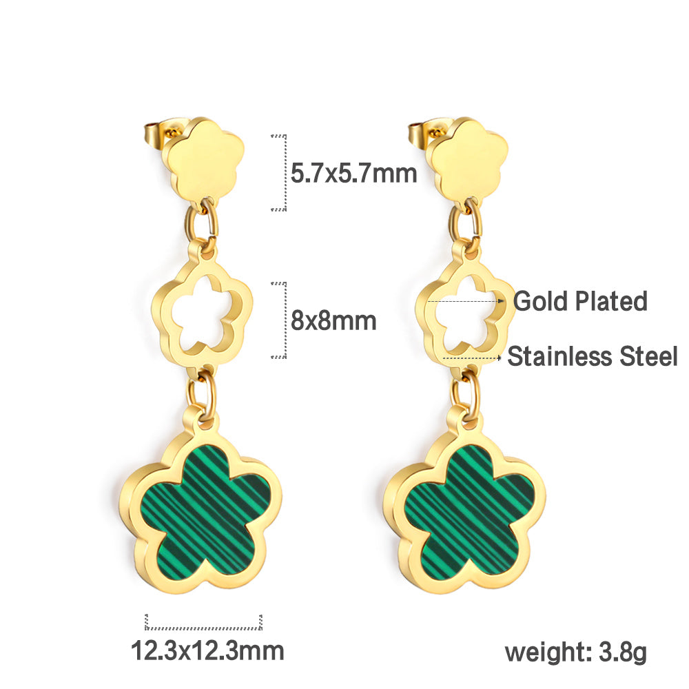 Peach Blossom + Hollow Peach Blossom + Peach Blossom Earrings with Shell Accessories asonjewelry